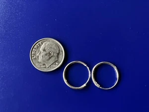 Vintage 925 Sterling Silver 5/8" 1mm Hollow Hoop Earrings 0.5 Grams ~ J23 - Picture 1 of 5