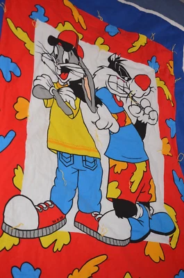 Manta Hip Hop Looney Tunes Bugs Bunny Sylvester Puddy Tat 43x60 Acolchada Foto 1 de 4