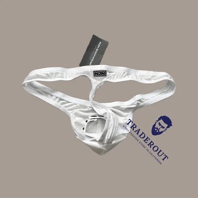 N2N Bodywear Hombres Blanco Mate Satén Maverick Tanga de Natación Ropa Interior Talla M L Foto 1 de 4