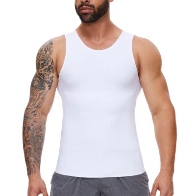 Shapertop for Men Slimming Tank Compression Shirt Gynecomastia Belly Shapewear - Image 1 of 4