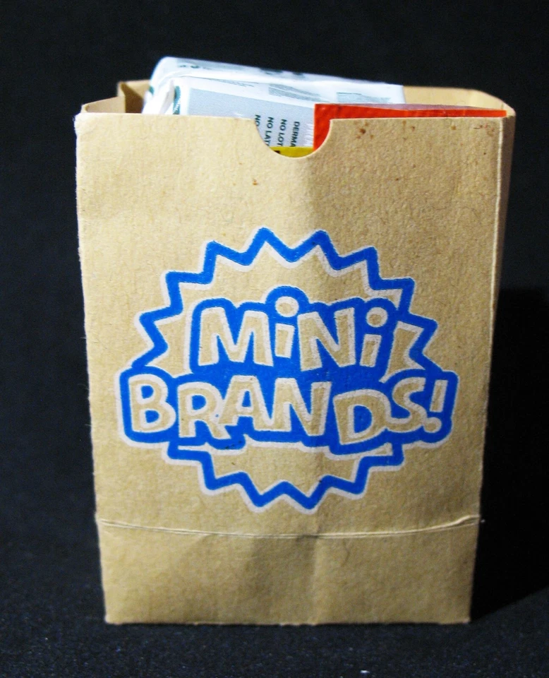 Vtg. Mini Dollhouse Sized Zuru Mini Brands Paper Bag of 5 Groceries Ex. Cond. - Image 1 of 4