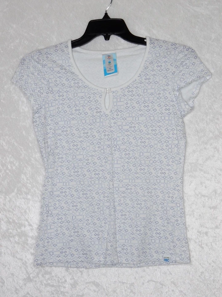 Olympic Vancouver 2010 Small Short Sleeve Fitted Top Maple Leaf Print White Blue - Image 1 of 1