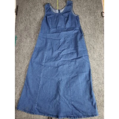 Jessica London Denim Dress Sleeveless Maxi Casual Blue Jean Cottagecore 18W - Image 1 of 4