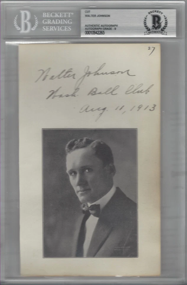 WALTER JOHNSON BECKETT AUTENTICADO 1913 FIRMADO CORTE INSCRITO AUTÓGRAFO GRADO 9 Foto 1 de 1