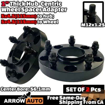 2x 1" 5x4.5" Hub Centrant Adaptador Espaciador 56.1mm CB Fit Subaru Forester Outback Foto 1 de 4