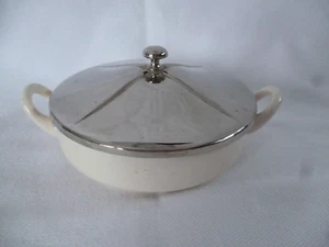 V & B Villeroy & Boch Art Deco Deckelschale Henkelschale mit Metalldeckel  - Bild 1 von 5