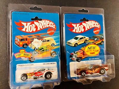 LOTE de 2 unidades de colección Hot Wheels MOC Pontiac Firebird Funny Car Pop-Up Body '81 83 rojo blanco Foto 1 de 4