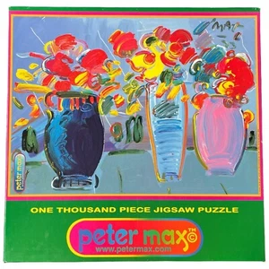 Peter Max 3 Vases Flowers 1999 Ceaco 1000 Piece Jigsaw Puzzle Brand New Sealed - Picture 1 of 5