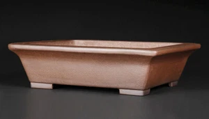 Japanese Bonsai Pot Tokoname NAKANO GYOZAN 15.9"(40.3cm) Unglazed Rectangle K383 - Picture 1 of 6
