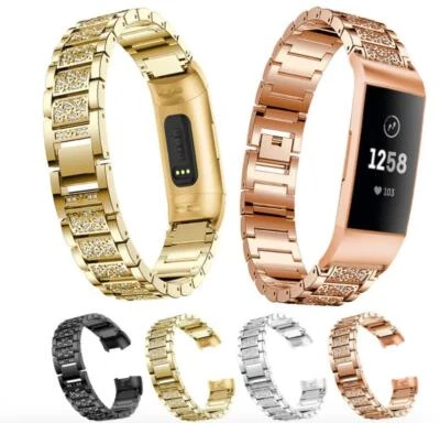 Adjustable Diamond Metal Accessories Bracelet Band Strap for Fitbit Charge 3 4 5