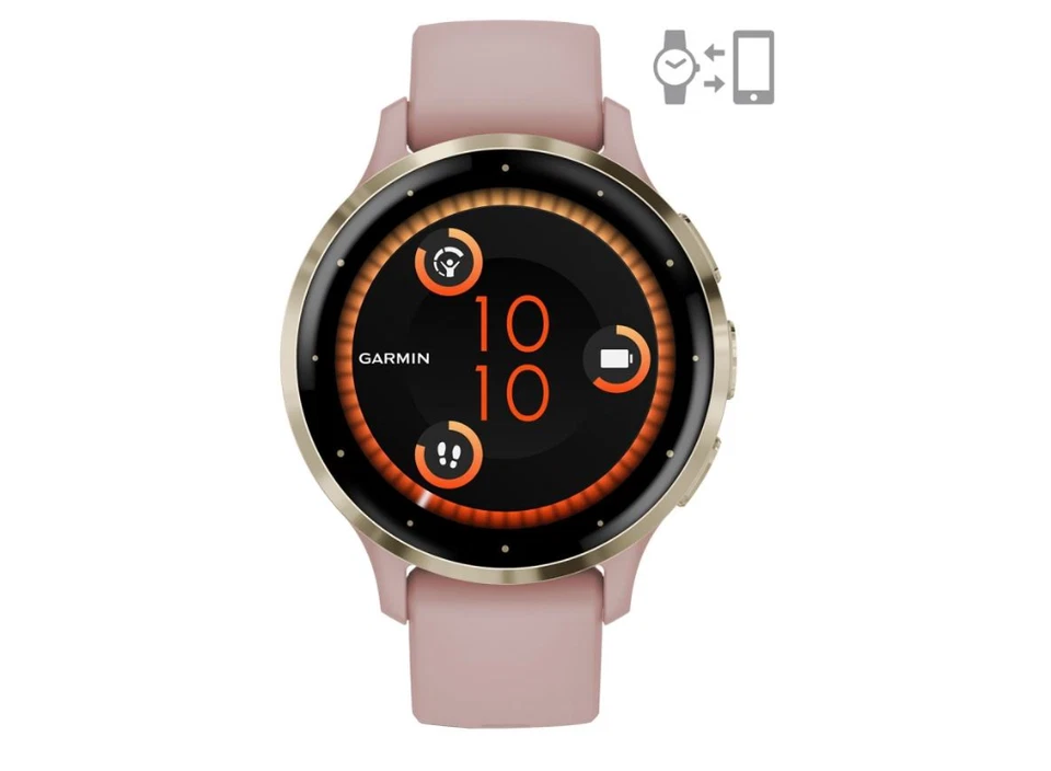 Garmin Venu 3S 41mm Smartwatch Soft Gold Pink 010-02785-03 ISSUE
