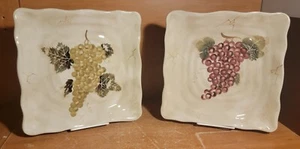 Tabletops Unlimited CABERNET Square Dinner plate set of 2, 11 1/4", Excellent - Picture 1 of 10