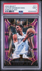 VICTOR WEMBANYAMA 2023-24 Panini Select #311 Mezzanine Purple Flash /175 PSA 9 - Picture 1 of 2