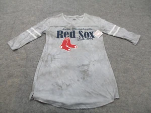 Boston Red Sox Shirt Womens Medium Gray Blue Red 3/4 Sleeve MLB Baseball Tee NEW - Picture 1 of 9