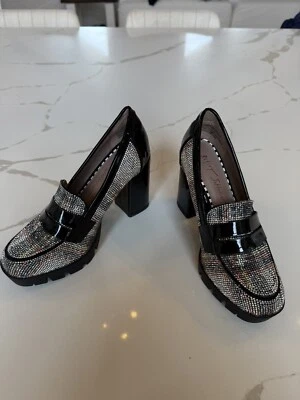 NEW Betsy Johnson Women’s size 6.5 M Adelyn Womens Rhinestone Loafer Heels — 第 1/4 张图片