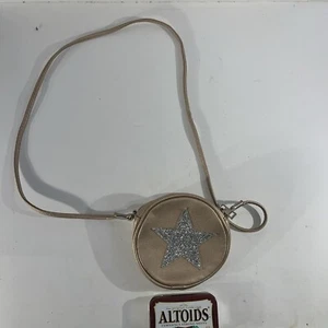 Metallic Pink W/ Silver Star Handbag Crossbody Bag Zipper On Top Made in China - Picture 1 of 4