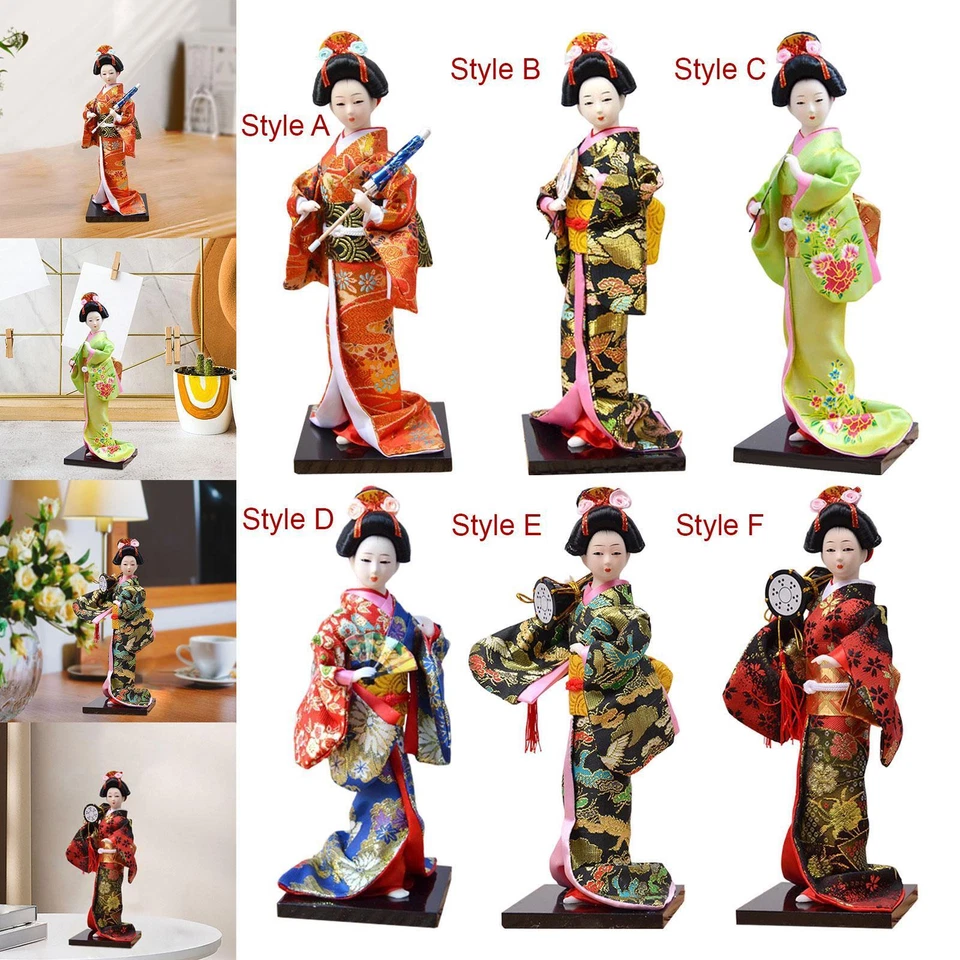 Japanische Geisha Kimono Puppe Sammlerfigur orientalische Puppe für Regal - Bild 1 von 1