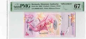 Bermuda 5 Dollars 2009 P-58s "Specimen" PMG 67 EPQ - Picture 1 of 2