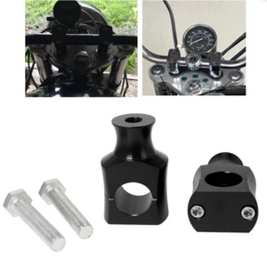 Black 25mm 1'' Handlebar Billet Risers Mount Clamp For Harley Softail Sportster - Picture 1 of 12
