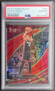 Tyler Herro 2019 Panini Select Courtside Red Wave RC #267 Heat SP Rookie PSA 10 - Picture 1 of 2