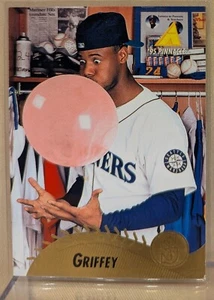 Tarjeta de béisbol divertida 1995 Pinnacle KEN GRIFFEY JR "Giant Bazooka Bubble Gum" #128 - Imagen 1 de 2