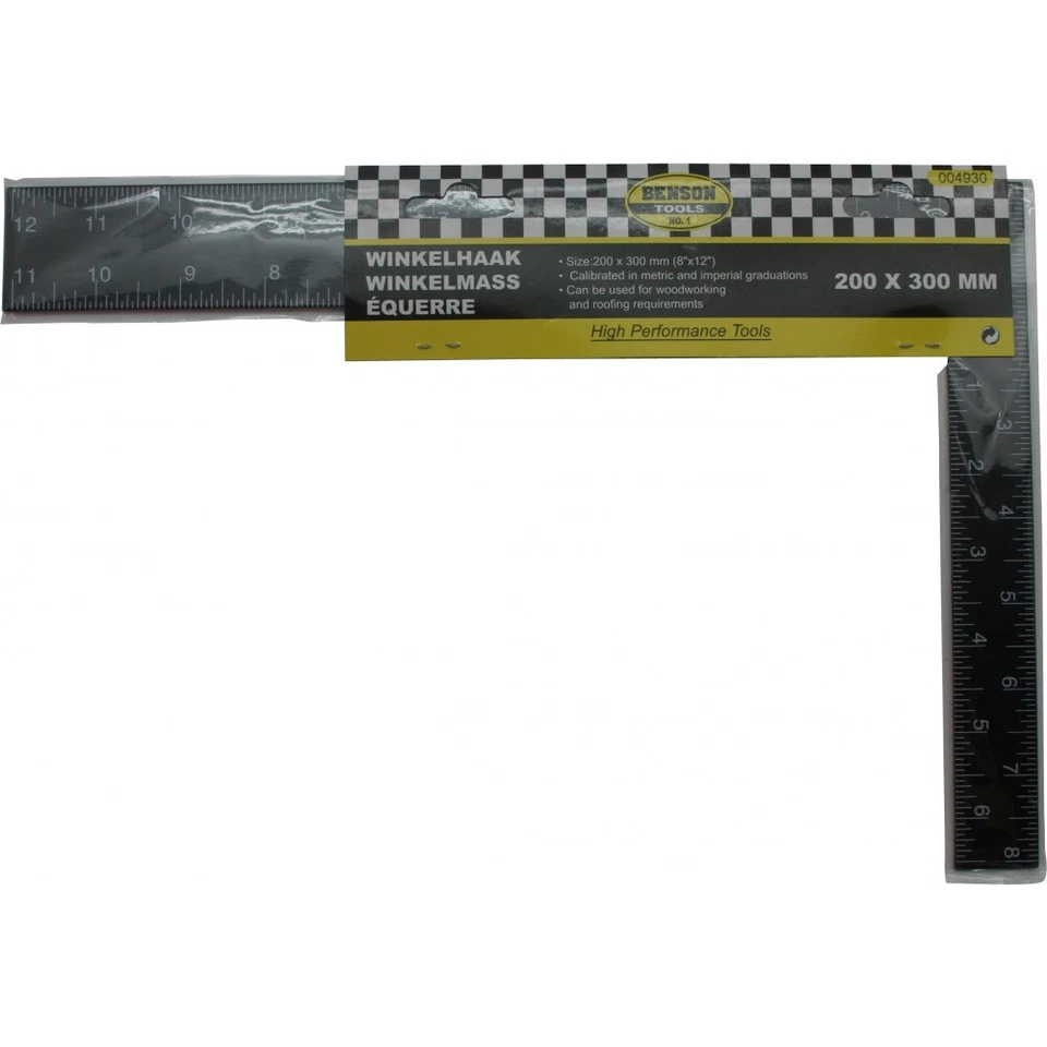 Equerre pour Travaux Bricolage Métrique 200 x 300 mm Impérial 8" x 12" - Photo 1/1