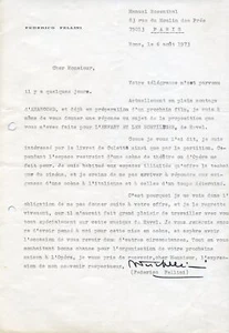 Federico FELLINI Typed letter AUTOGRAPH SIGNED "technology of cinema" DIRECTOR - Picture 1 of 1
