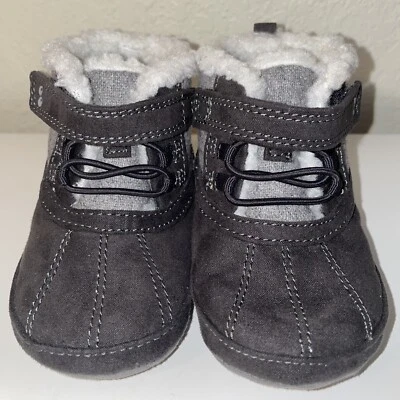  Stride Rite Surprize Dean Bota Gris Niños Pequeña 6-12 Meses Bebé Botín Sin Cordones Foto 1 de 4