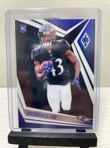 2019 Panini Phoenix Justice Hill Rookie Baltimore Ravens Black SP /10 - Picture 1 of 3