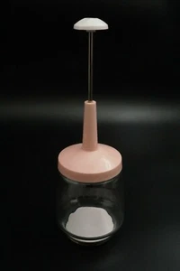 Vintage Pink Nut Herb Chopper Crusher Cup Mid Century Made in Chicago USA10 1/2” - Picture 1 of 3