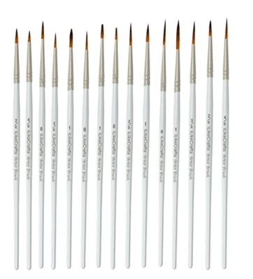 15 x Fine Detail ARTIST PAINT BRUSH SET Acrylic Watercolour Miniature Modelling - Image 1 of 4