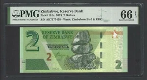 Zimbabwe 2 Dollars 2019 P101a Uncirculated Grade 66 - Picture 1 of 2