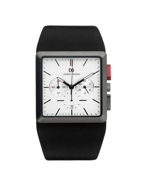 Danish Design IQ12Q869 White Dial Chronograph Black Leather Quartz Men's Watch - Image 1 of 1