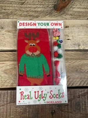 Calcetines Soxland Design Your Own Real Feos Mujer Talla 9-11 Rojo Reno Calzado Foto 1 de 4