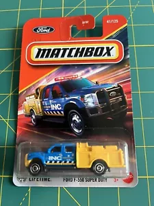 2025 MATCHBOX FORD F-550 SUPER DUTY MBX RESCUE 41/125 BLUE AND YELLOW INC - Picture 1 of 1