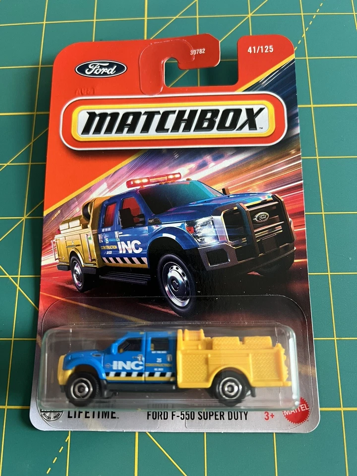 2025 MATCHBOX FORD F-550 SUPER DUTY MBX RESCUE 41/125 BLUE AND YELLOW INC - Image 1 of 1