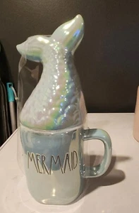 New! Rae Dunn by Magenta MERMAID mint mug with Mermaid Tail topper lid  - Picture 1 of 5