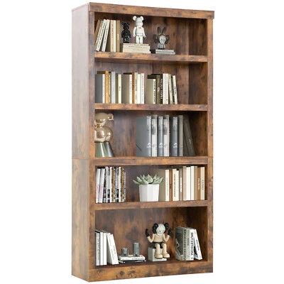 5-Tier Bookshelf Wood Bookshelf for Organized and Easy Access Storage, Study - Image 1 of 4