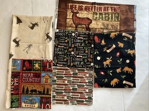 Lodge Wilderness Flannel Fabric Lot-asst Brands-Red Rooster, Cloth works, Etc - Picture 1 of 15