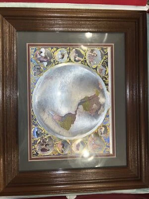 Mapa de láminas del hemisferio occidental (enmarcado 13 X 11) Foto 1 de 4