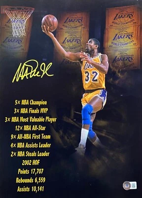 MAGIC JOHNSON AUTO SIGNED 11X14 PHOTO PICTURE  BECKETT COA Los Angeles LAKERS 3 - Image 1 of 2