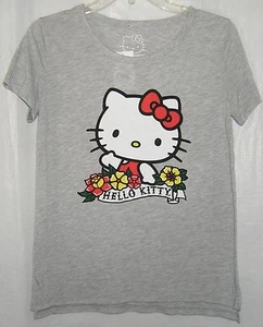 Hello Kitty T-Shirt Gray Scoop Neck LADIES SIZE LADIES SMALL  - Picture 1 of 2
