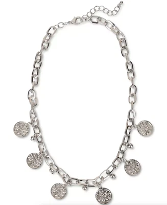 NUEVO COLLAR COLGANTE CHARTER CLUB TONO PLATA ÁRBOL ENCANTO DECLARACIÓN 17" Foto 1 de 4