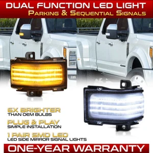 Juego de lámpara de luz de espejo retrovisor lateral LED blanco + ámbar súper resistente para 15-20 F150/17-22 - Imagen 1 de 10