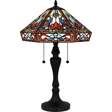 Quoizel Brenner 2 Light 17" Table Lamp Matte Black/Multicolor Art - TF16142MBK