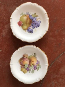 2 Vintage Schumann Arzberg Fruit Plate Decorative Plate Gold Trim 7.5” W Holder - Picture 1 of 6