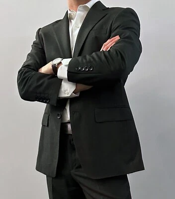 Giorgio Armani LeCollezioni Mens Black Suit Set Blazer Jacket 46 Pants 46 - Image 1 of 4