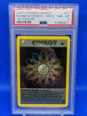 Rainbow Energy 1st Edition 2000 Pokemon Team Rocket HOLO PSA 8 NM-MT First 17/82 - Image 1 of 3