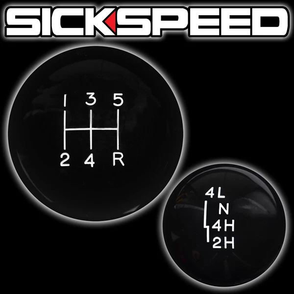 JUEGO DE PERILLA DE CAMBIO/CAJA DE TRANSFERENCIA NEGRA OL' SKOOL PARA PALANCA DE CAMBIOS CHEVY/GEO DE 5 VELOCIDADES Foto 1 de 1