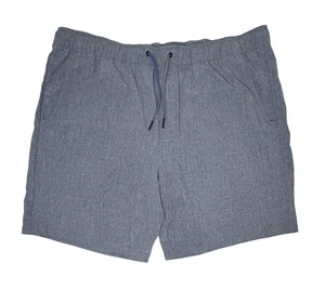 Eddie Bauer Pull On Shorts Mens XXL Heather Blue Stretch Water Repellent UPF 50+ - Picture 1 of 17